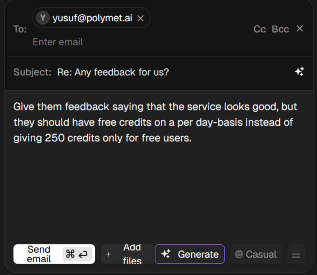 Compose and Reply feature - Email Management