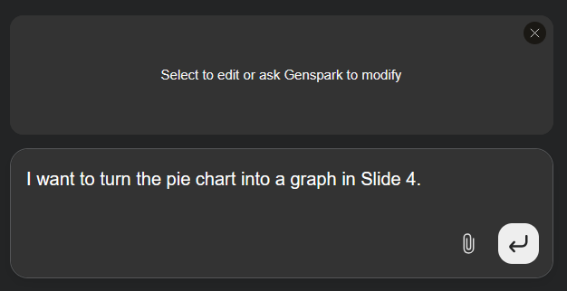 Genspark - how you can modify your AI slides