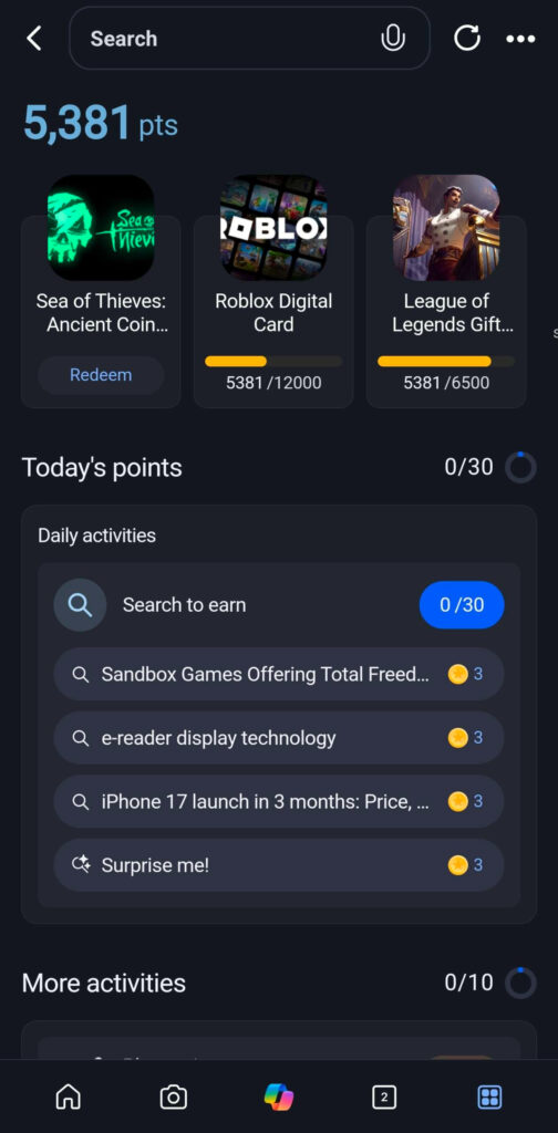 Microsoft Daily Activities
